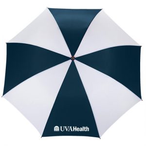 UVA Health System Umbrella, Auto Open Golf 58" Navy/White - 12 POINTS