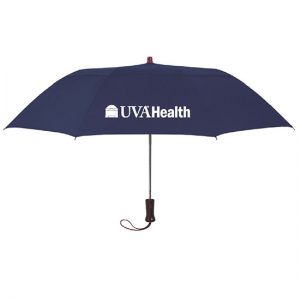 UVA Health System Umbrella, 44" Folding Navy Auto Open - 10 POINTS