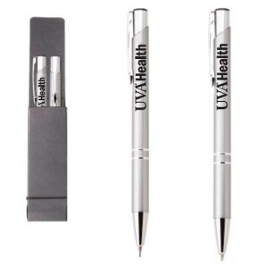 Pen & Pencil Set Silver Laser Engrave - 5 POINTS