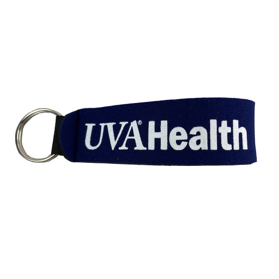 UVA Health System Key Ring Neoprene Strap Orange White Imprint - 1 POINT