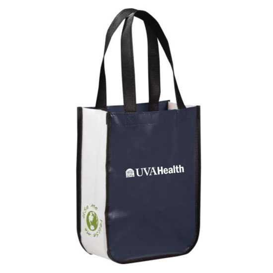 UVA Health Small Laminated Tote Bag Navy - 3 POINTS